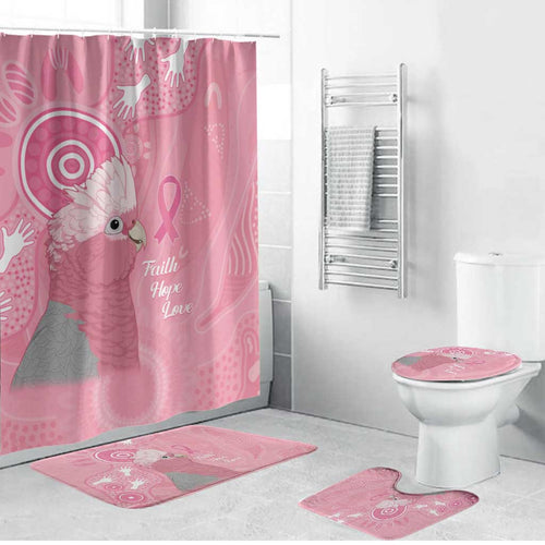 Australia Breast Cancer Awareness Bathroom Set Galah Faith Hope Love Pink Month - Aussie Hoodie