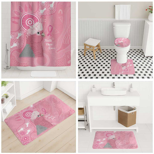 Australia Breast Cancer Awareness Bathroom Set Galah Faith Hope Love Pink Month - Aussie Hoodie