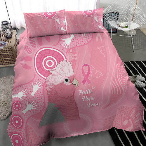 Australia Breast Cancer Awareness Bedding Set Galah Faith Hope Love Pink Month - Aussie Hoodie