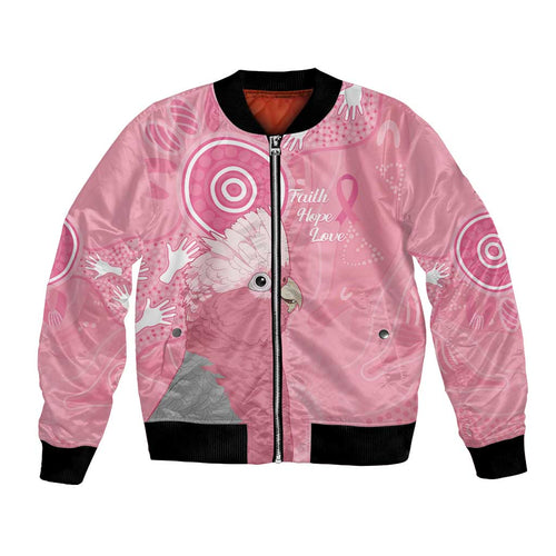 Australia Breast Cancer Awareness Bomber Jacket Galah Faith Hope Love Pink Month - Aussie Hoodie