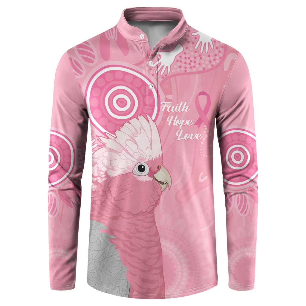 Australia Breast Cancer Awareness Button Sweatshirt Galah Faith Hope Love Pink Month - Aussie Hoodie