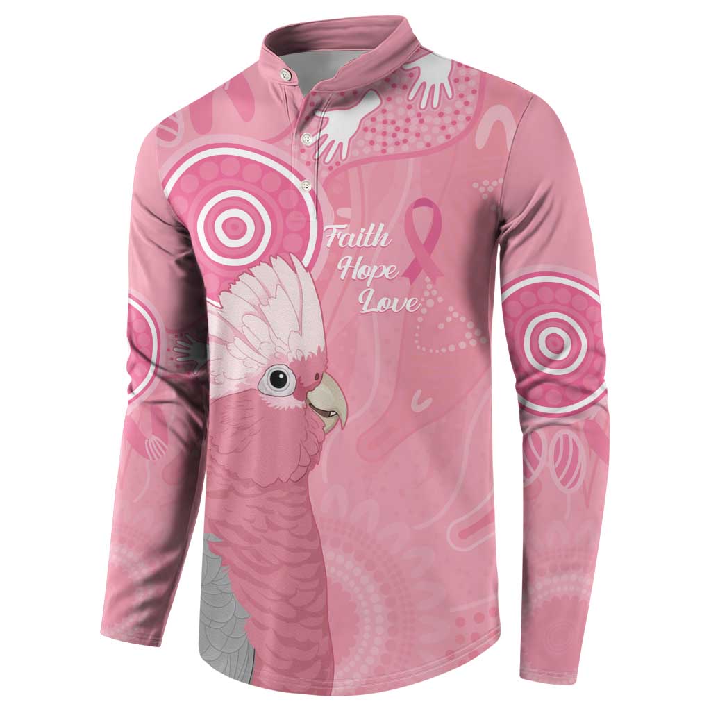 Australia Breast Cancer Awareness Button Sweatshirt Galah Faith Hope Love Pink Month - Aussie Hoodie