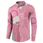 Australia Breast Cancer Awareness Button Sweatshirt Galah Faith Hope Love Pink Month - Aussie Hoodie