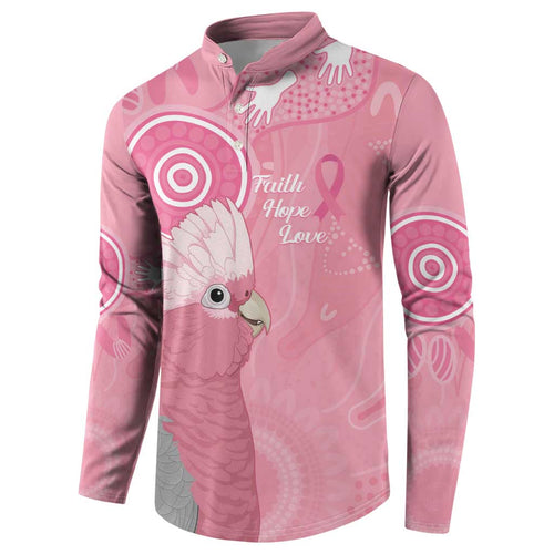 Australia Breast Cancer Awareness Button Sweatshirt Galah Faith Hope Love Pink Month - Aussie Hoodie