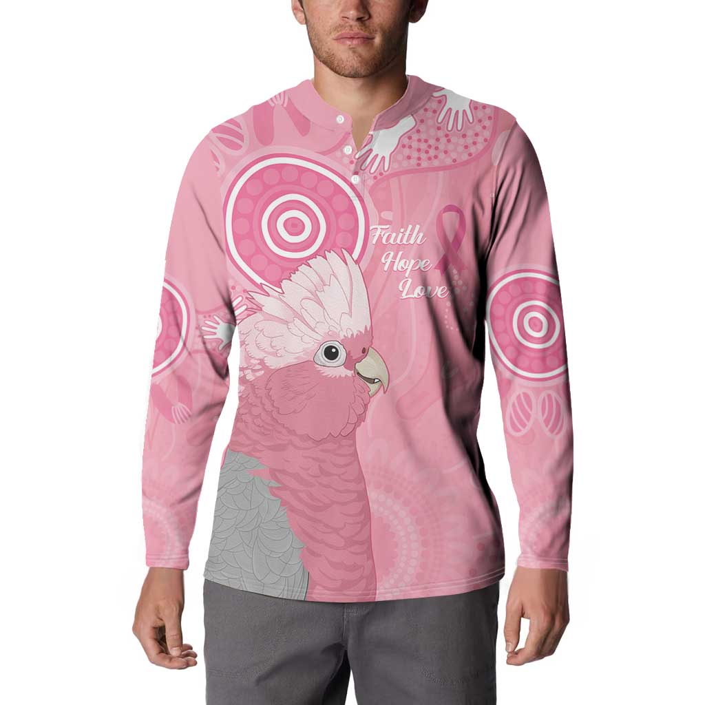 Australia Breast Cancer Awareness Button Sweatshirt Galah Faith Hope Love Pink Month - Aussie Hoodie