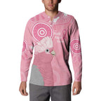 Australia Breast Cancer Awareness Button Sweatshirt Galah Faith Hope Love Pink Month - Aussie Hoodie
