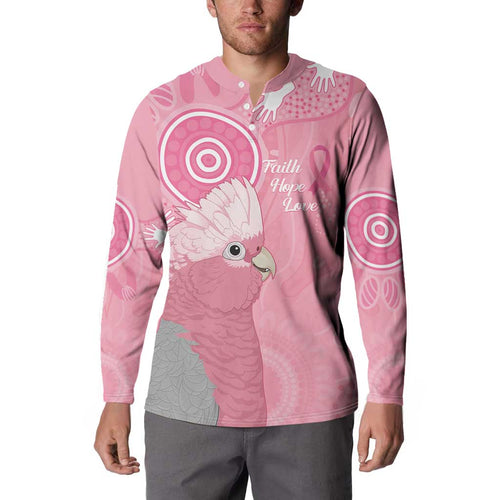 Australia Breast Cancer Awareness Button Sweatshirt Galah Faith Hope Love Pink Month - Aussie Hoodie
