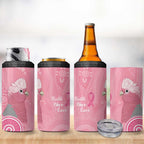 Australia Breast Cancer Awareness 4 in 1 Can Cooler Tumbler Galah Faith Hope Love Pink Month - Aussie Hoodie