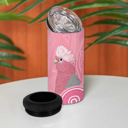 Australia Breast Cancer Awareness 4 in 1 Can Cooler Tumbler Galah Faith Hope Love Pink Month - Aussie Hoodie