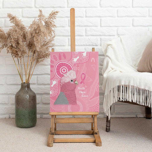 Australia Breast Cancer Awareness Canvas Wall Art Galah Faith Hope Love Pink Month - Aussie Hoodie