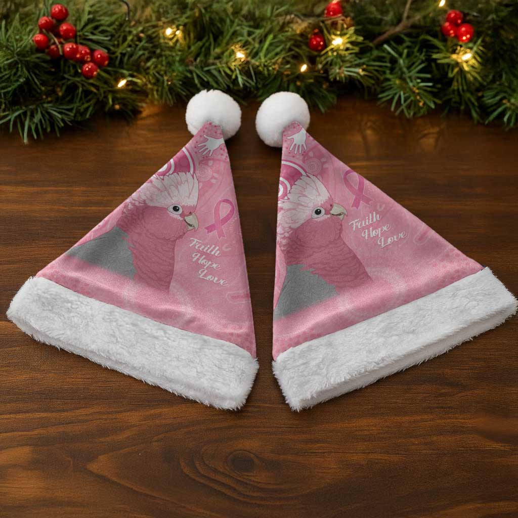 Australia Breast Cancer Awareness Christmas Santa Hat Galah Faith Hope Love Pink Month - Aussie Hoodie