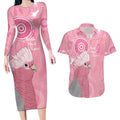Australia Breast Cancer Awareness Couples Matching Long Sleeve Bodycon Dress and Hawaiian Shirt Galah Faith Hope Love Pink Month - Aussie Hoodie