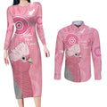 Australia Breast Cancer Awareness Couples Matching Long Sleeve Bodycon Dress and Long Sleeve Button Shirt Galah Faith Hope Love Pink Month - Aussie Hoodie
