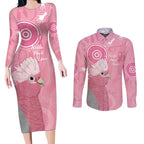 Australia Breast Cancer Awareness Couples Matching Long Sleeve Bodycon Dress and Long Sleeve Button Shirt Galah Faith Hope Love Pink Month - Aussie Hoodie