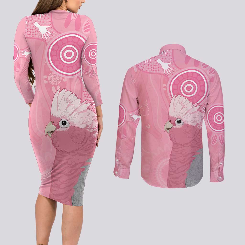 Australia Breast Cancer Awareness Couples Matching Long Sleeve Bodycon Dress and Long Sleeve Button Shirt Galah Faith Hope Love Pink Month - Aussie Hoodie