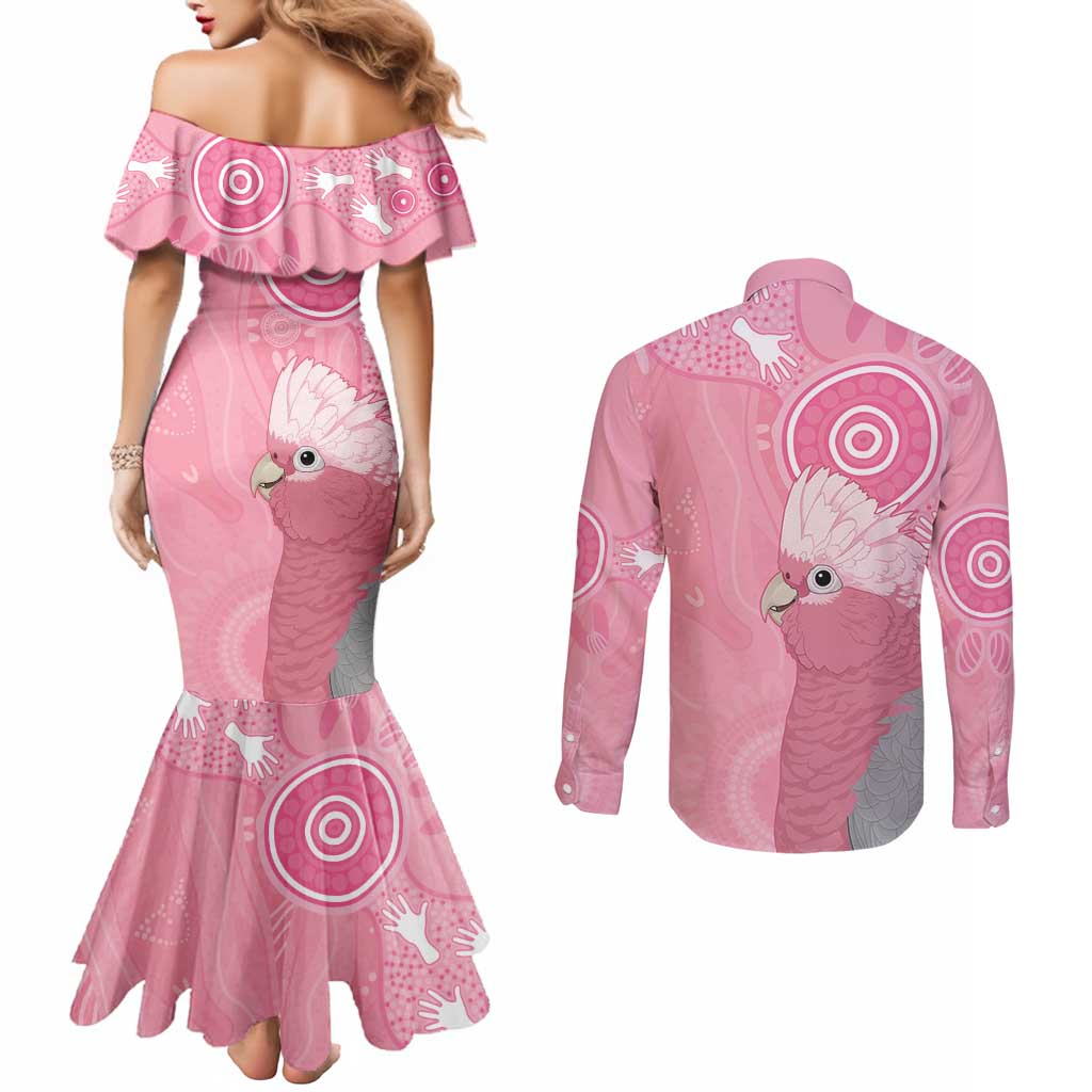Australia Breast Cancer Awareness Couples Matching Mermaid Dress and Long Sleeve Button Shirt Galah Faith Hope Love Pink Month - Aussie Hoodie