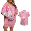 Australia Breast Cancer Awareness Couples Matching Off Shoulder Short Dress and Hawaiian Shirt Galah Faith Hope Love Pink Month - Aussie Hoodie