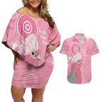 Australia Breast Cancer Awareness Couples Matching Off Shoulder Short Dress and Hawaiian Shirt Galah Faith Hope Love Pink Month - Aussie Hoodie