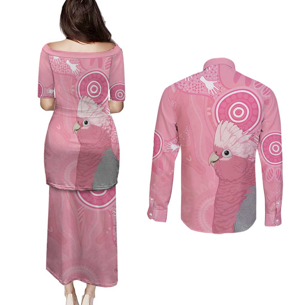 Australia Breast Cancer Awareness Couples Matching Puletasi and Long Sleeve Button Shirt Galah Faith Hope Love Pink Month - Aussie Hoodie