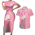 Australia Breast Cancer Awareness Couples Matching Short Sleeve Bodycon Dress and Hawaiian Shirt Galah Faith Hope Love Pink Month - Aussie Hoodie