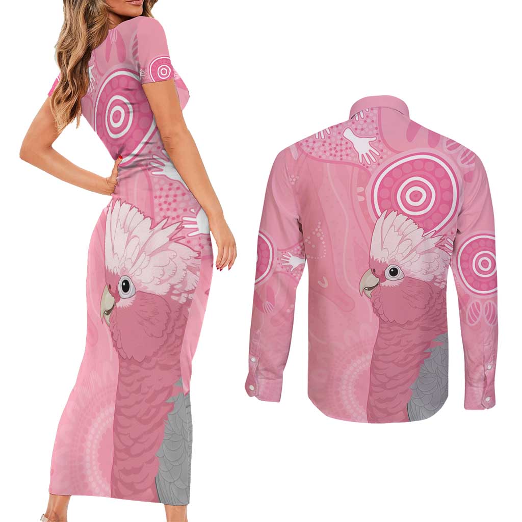 Australia Breast Cancer Awareness Couples Matching Short Sleeve Bodycon Dress and Long Sleeve Button Shirt Galah Faith Hope Love Pink Month - Aussie Hoodie