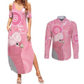 Australia Breast Cancer Awareness Couples Matching Summer Maxi Dress and Long Sleeve Button Shirt Galah Faith Hope Love Pink Month - Aussie Hoodie