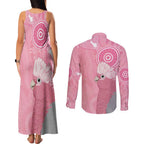 Australia Breast Cancer Awareness Couples Matching Tank Maxi Dress and Long Sleeve Button Shirt Galah Faith Hope Love Pink Month - Aussie Hoodie