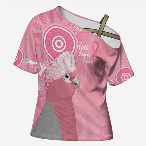 Australia Breast Cancer Awareness Cross Shoulder Shirt Galah Faith Hope Love Pink Month - Aussie Hoodie