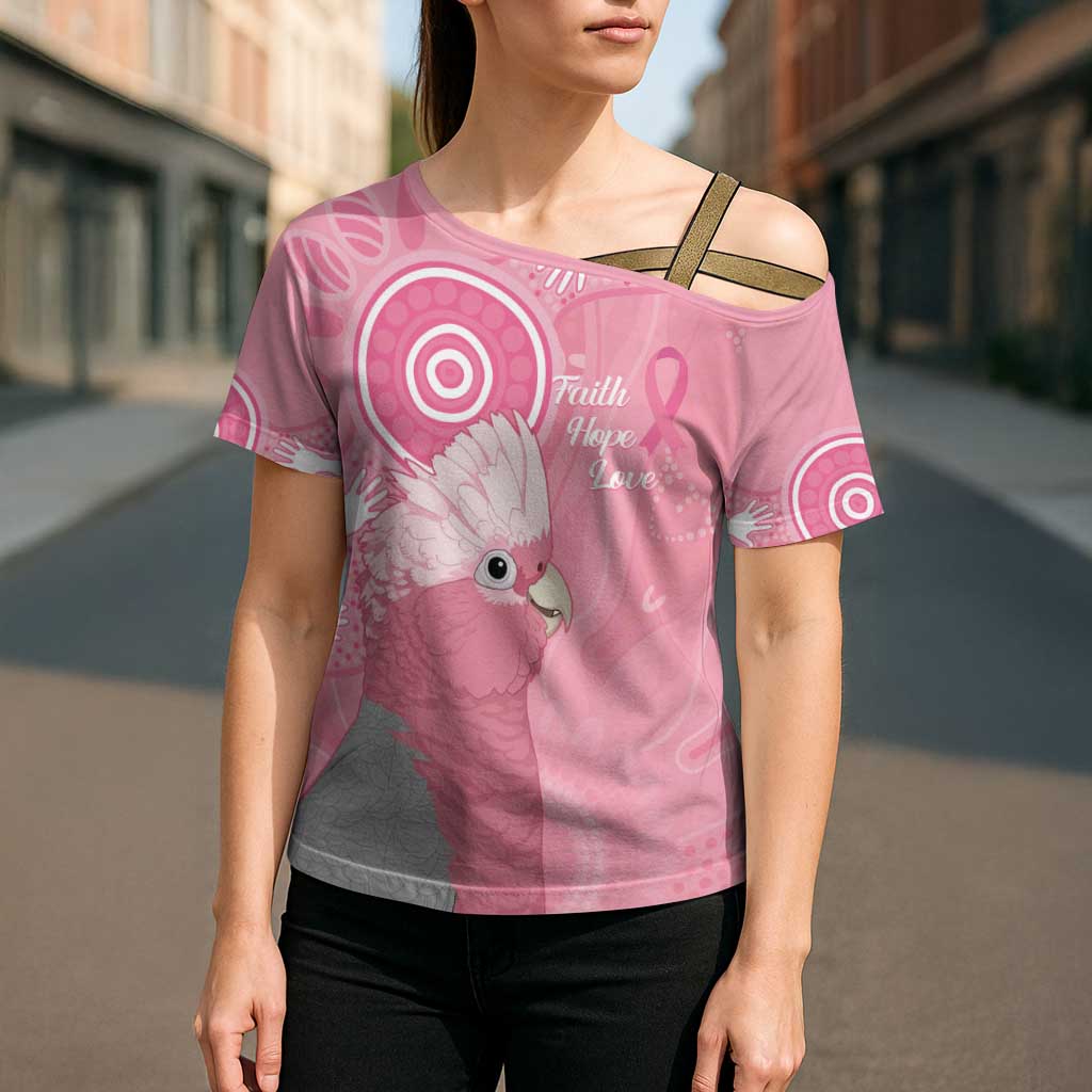 Australia Breast Cancer Awareness Cross Shoulder Shirt Galah Faith Hope Love Pink Month - Aussie Hoodie
