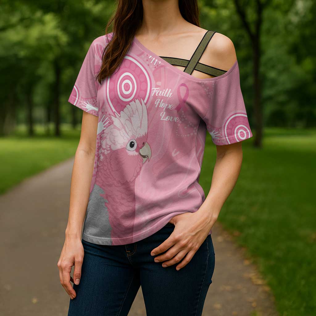Australia Breast Cancer Awareness Cross Shoulder Shirt Galah Faith Hope Love Pink Month - Aussie Hoodie