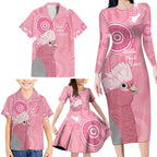 Australia Breast Cancer Awareness Family Matching Long Sleeve Bodycon Dress and Hawaiian Shirt Galah Faith Hope Love Pink Month - Aussie Hoodie