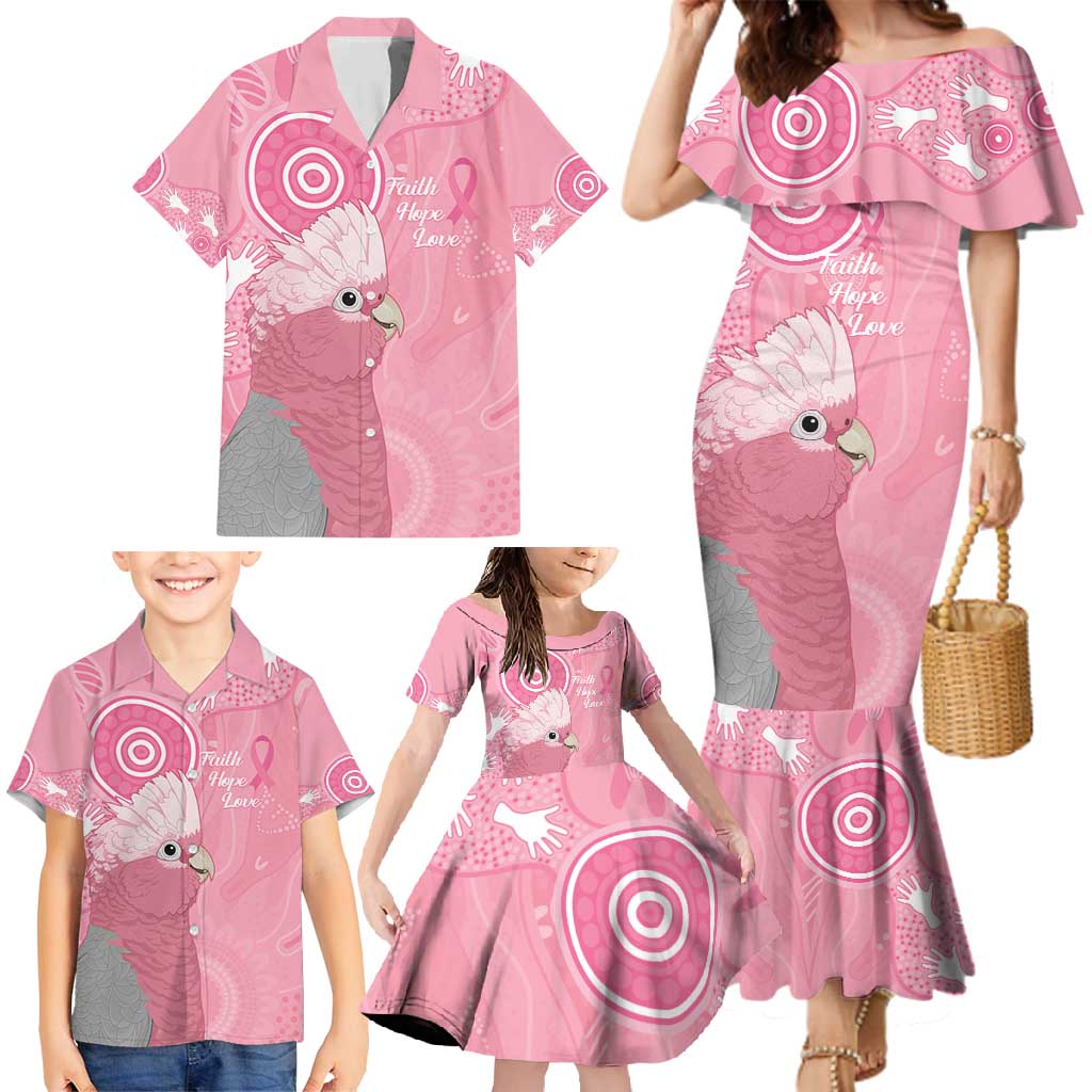 Australia Breast Cancer Awareness Family Matching Mermaid Dress and Hawaiian Shirt Galah Faith Hope Love Pink Month - Aussie Hoodie