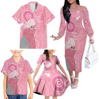 Australia Breast Cancer Awareness Family Matching Off The Shoulder Long Sleeve Dress and Hawaiian Shirt Galah Faith Hope Love Pink Month - Aussie Hoodie