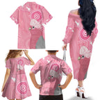 Australia Breast Cancer Awareness Family Matching Off The Shoulder Long Sleeve Dress and Hawaiian Shirt Galah Faith Hope Love Pink Month - Aussie Hoodie