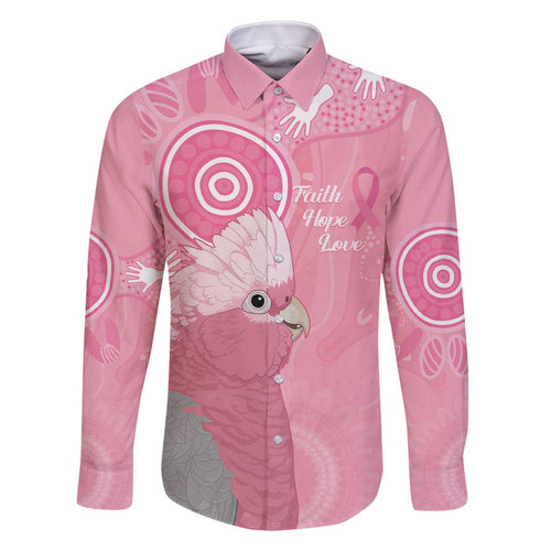 Australia Breast Cancer Awareness Family Matching Off The Shoulder Long Sleeve Dress and Hawaiian Shirt Galah Faith Hope Love Pink Month - Aussie Hoodie