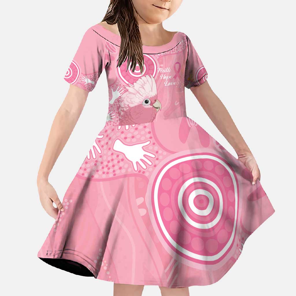 Australia Breast Cancer Awareness Family Matching Off Shoulder Maxi Dress and Hawaiian Shirt Galah Faith Hope Love Pink Month - Aussie Hoodie
