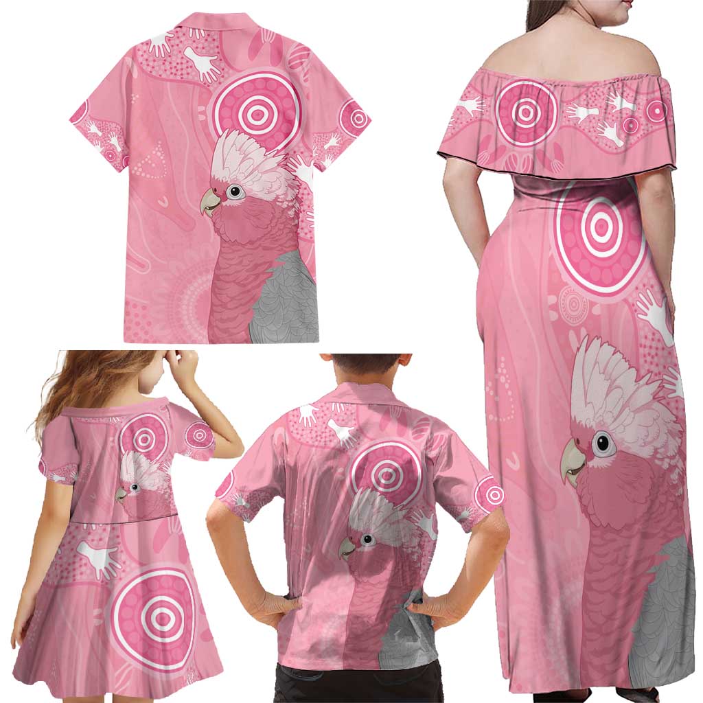 Australia Breast Cancer Awareness Family Matching Off Shoulder Maxi Dress and Hawaiian Shirt Galah Faith Hope Love Pink Month - Aussie Hoodie