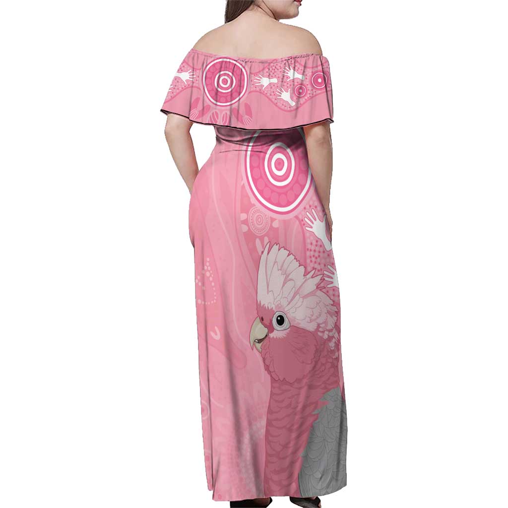 Australia Breast Cancer Awareness Family Matching Off Shoulder Maxi Dress and Hawaiian Shirt Galah Faith Hope Love Pink Month - Aussie Hoodie