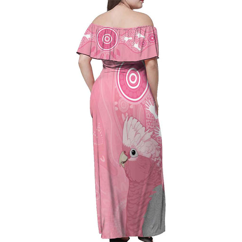 Australia Breast Cancer Awareness Family Matching Off Shoulder Maxi Dress and Hawaiian Shirt Galah Faith Hope Love Pink Month - Aussie Hoodie