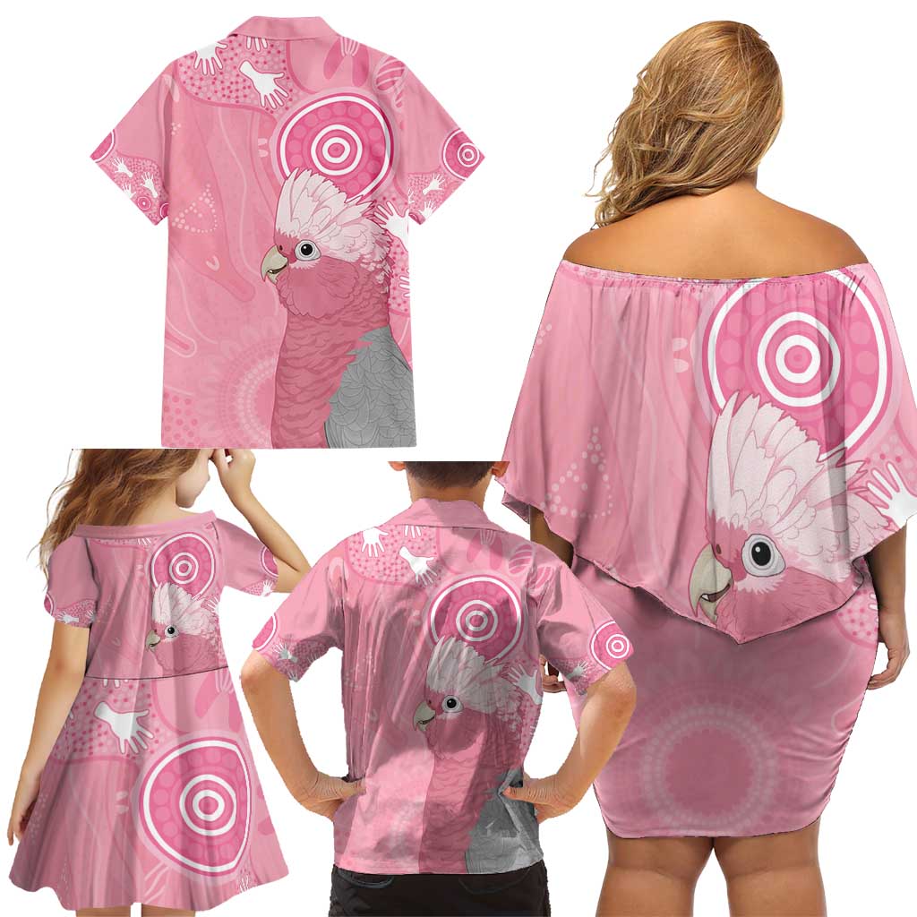 Australia Breast Cancer Awareness Family Matching Off Shoulder Short Dress and Hawaiian Shirt Galah Faith Hope Love Pink Month - Aussie Hoodie
