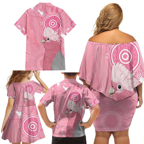 Australia Breast Cancer Awareness Family Matching Off Shoulder Short Dress and Hawaiian Shirt Galah Faith Hope Love Pink Month - Aussie Hoodie