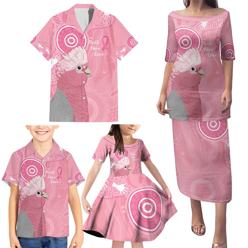 Australia Breast Cancer Awareness Family Matching Puletasi and Hawaiian Shirt Galah Faith Hope Love Pink Month - Aussie Hoodie