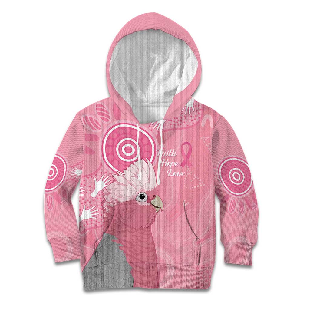 Australia Breast Cancer Awareness Kid Hoodie Galah Faith Hope Love Pink Month - Aussie Hoodie