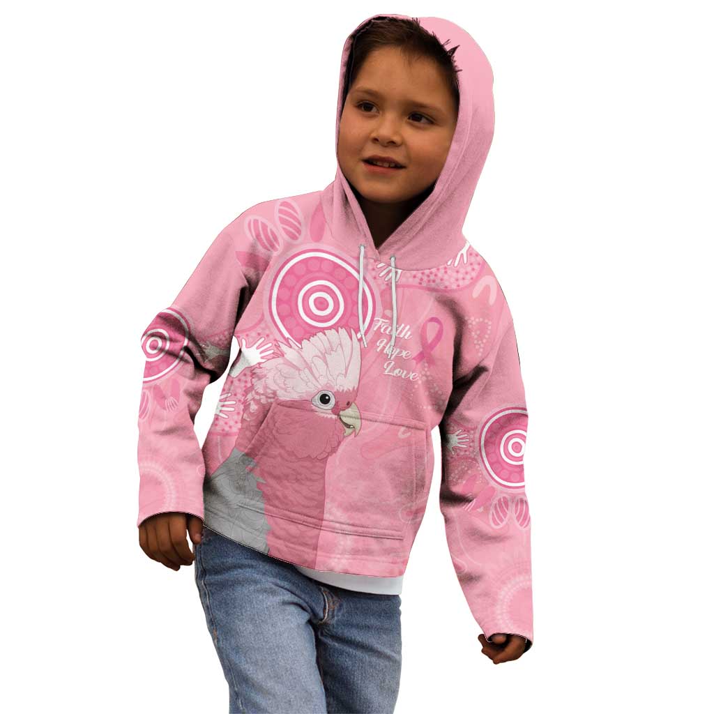 Australia Breast Cancer Awareness Kid Hoodie Galah Faith Hope Love Pink Month - Aussie Hoodie
