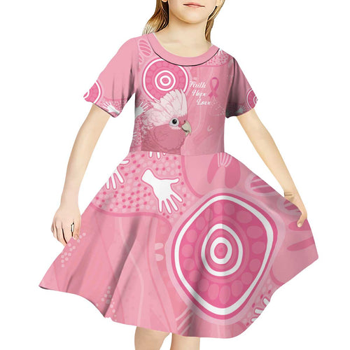 Australia Breast Cancer Awareness Kid Short Sleeve Dress Galah Faith Hope Love Pink Month - Aussie Hoodie