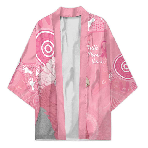 Australia Breast Cancer Awareness Kimono Galah Faith Hope Love Pink Month - Aussie Hoodie