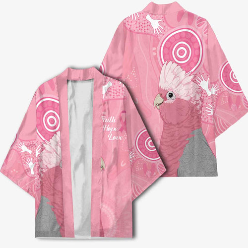 Australia Breast Cancer Awareness Kimono Galah Faith Hope Love Pink Month - Aussie Hoodie
