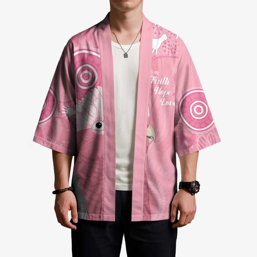 Australia Breast Cancer Awareness Kimono Galah Faith Hope Love Pink Month - Aussie Hoodie