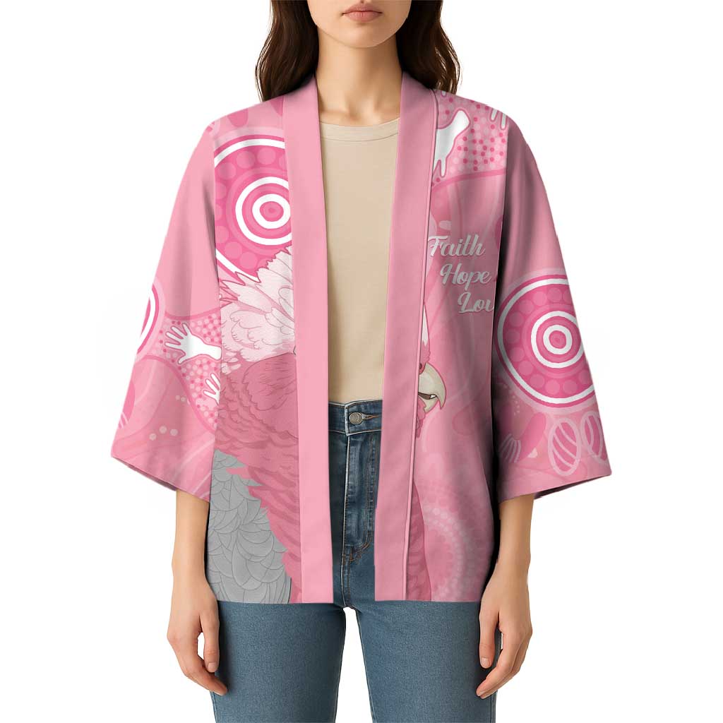 Australia Breast Cancer Awareness Kimono Galah Faith Hope Love Pink Month - Aussie Hoodie