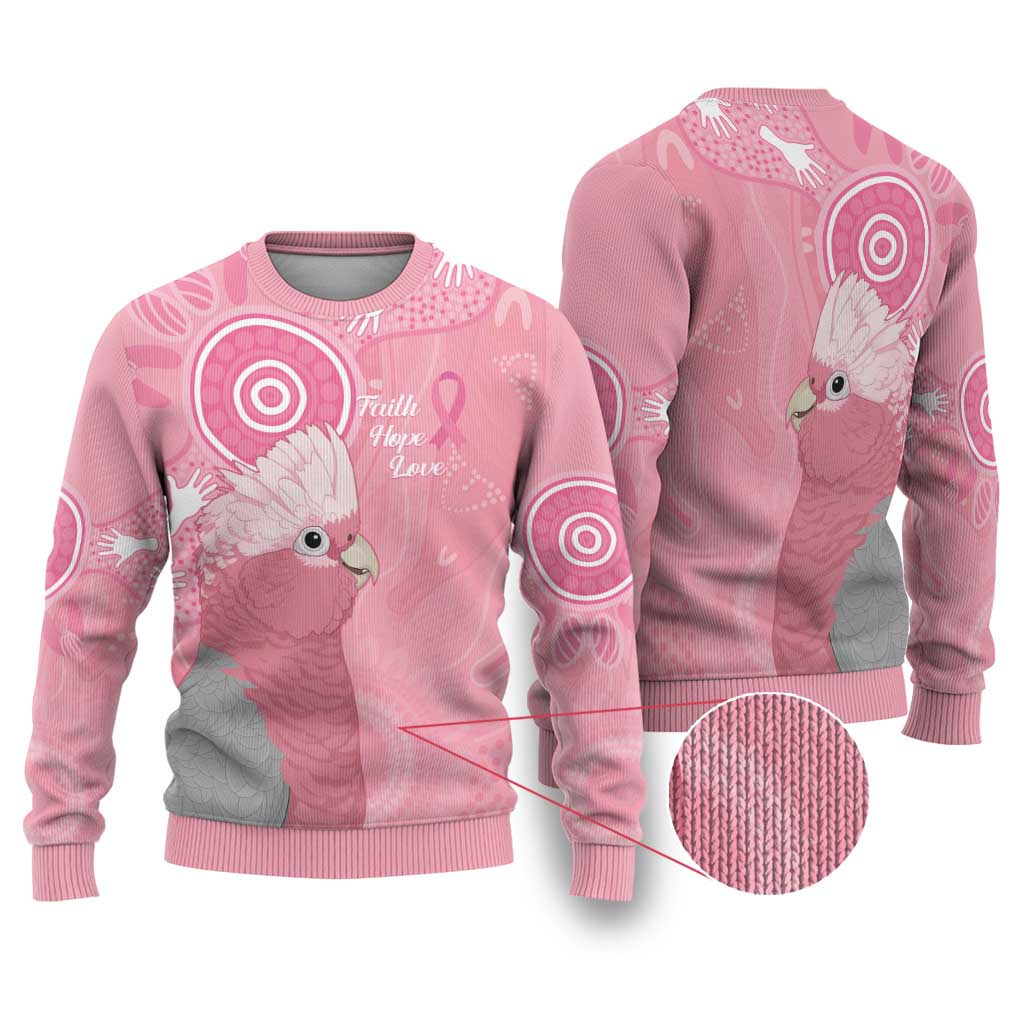 Australia Breast Cancer Awareness Ugly Christmas Sweater Galah Faith Hope Love Pink Month - Aussie Hoodie